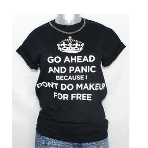 Women's Black & White Makeup T-Shirt Size Small